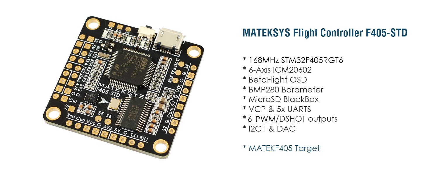 Flight Controller F405-STD, Standard – Matek Systems home camera wiring diagram 